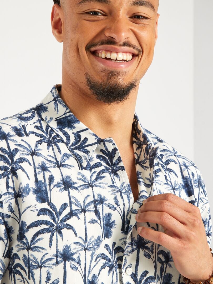 Camisa de flores - fácil de poner BLANCO - Kiabi