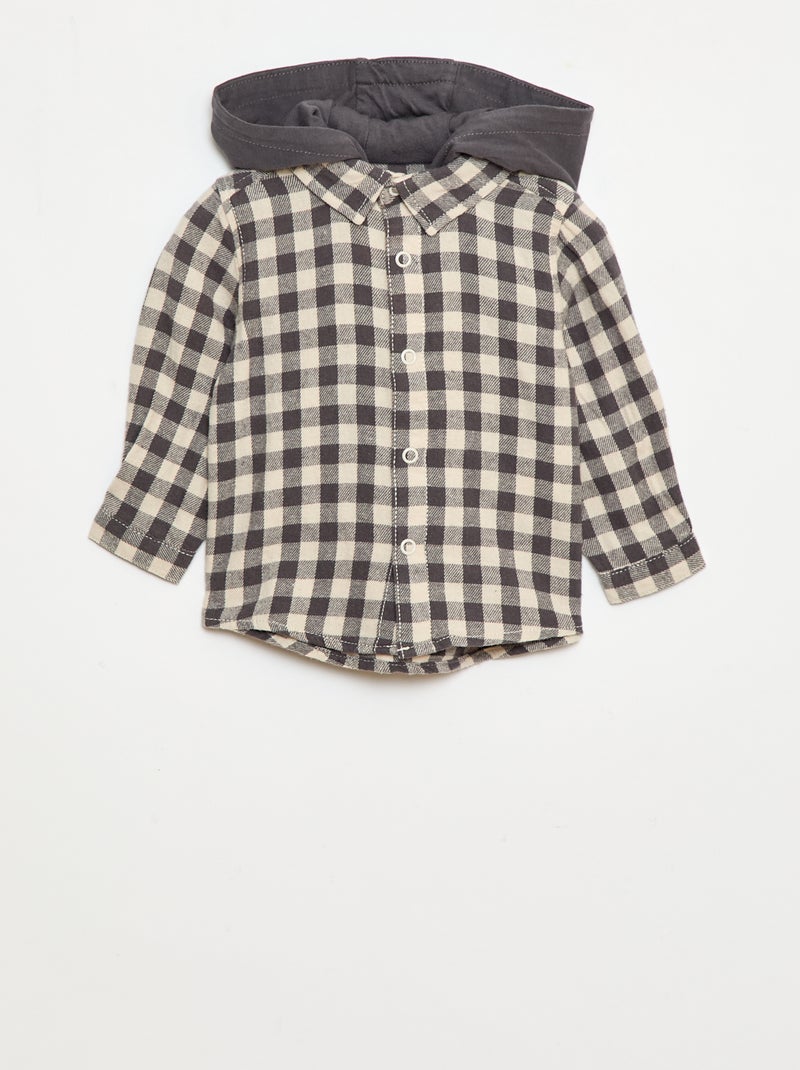 Camisa de franela a cuadros Blanco - Kiabi