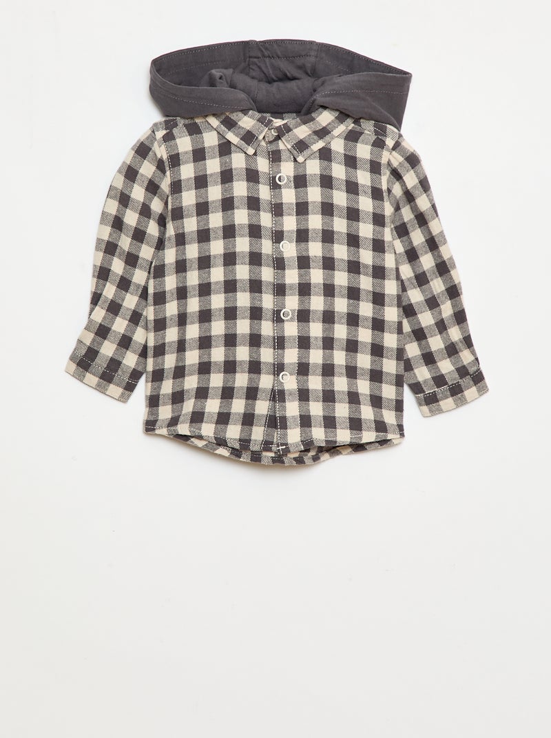 Camisa de franela a cuadros Blanco - Kiabi