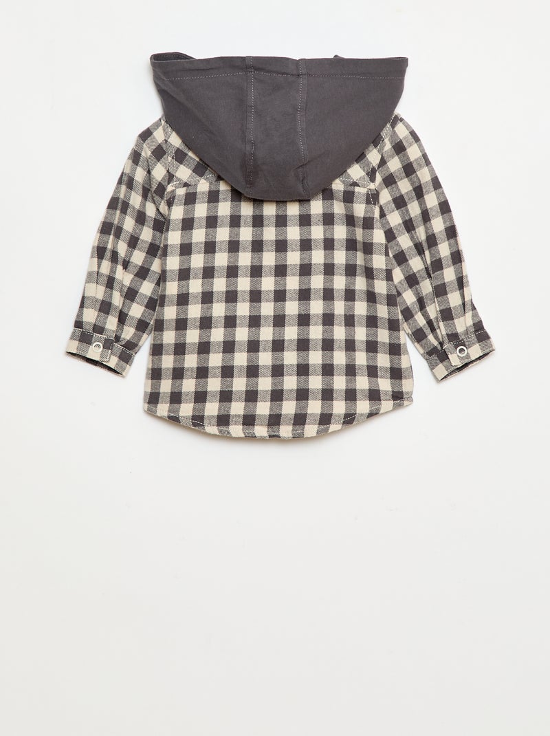 Camisa de franela a cuadros Blanco - Kiabi