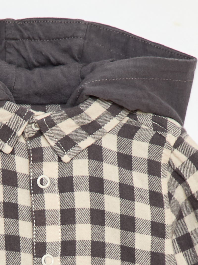 Camisa de franela a cuadros Blanco - Kiabi