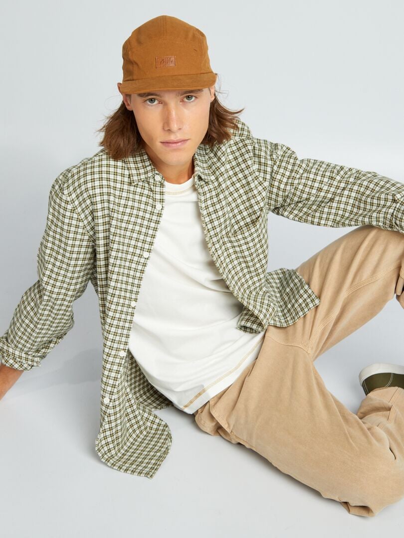 Camisa de franela a cuadros KAKI - Kiabi