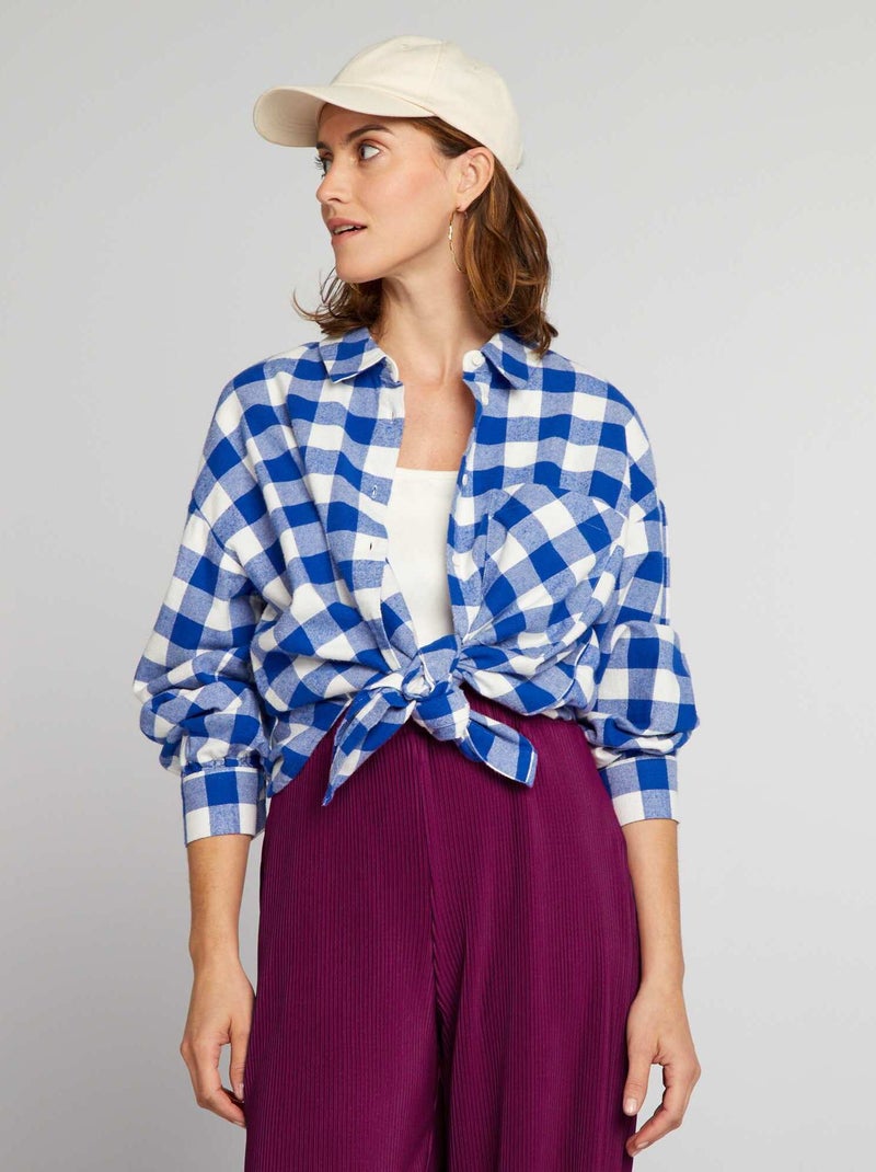 Camisa de franela AZUL - Kiabi