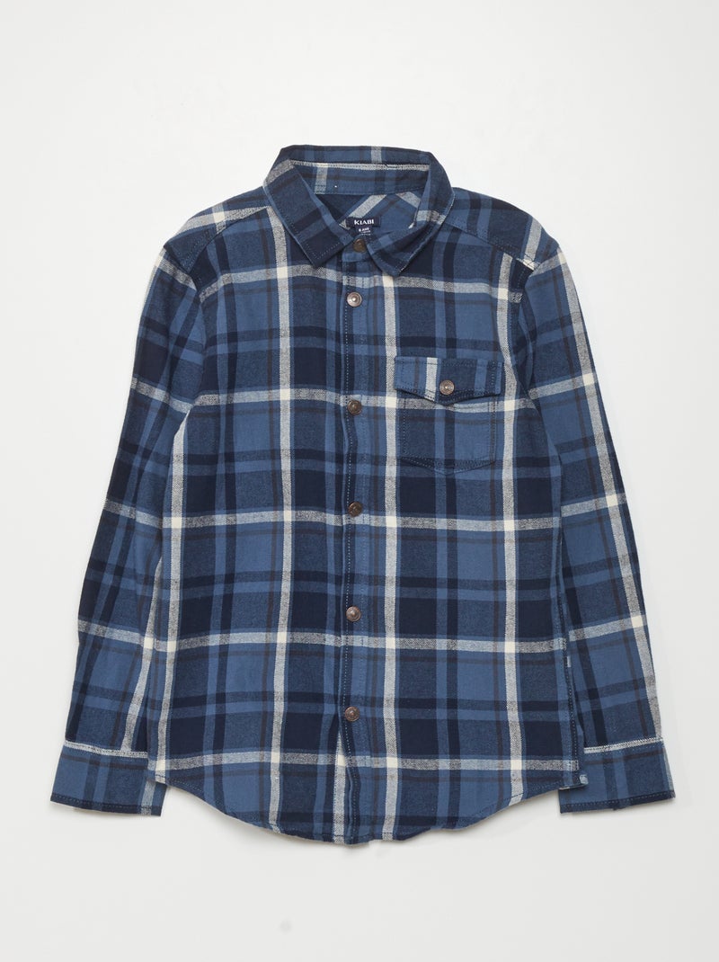 Camisa de franela AZUL - Kiabi