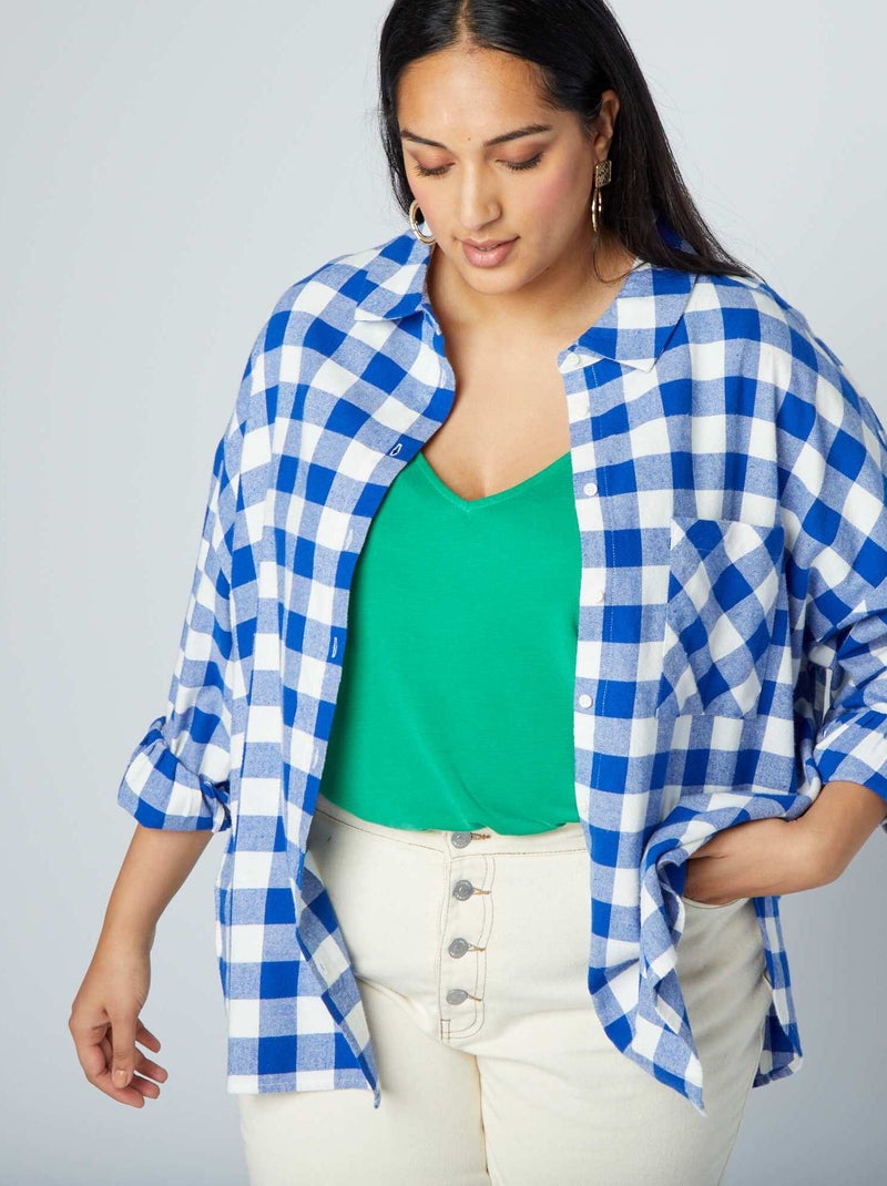 Camisa de franela AZUL - Kiabi