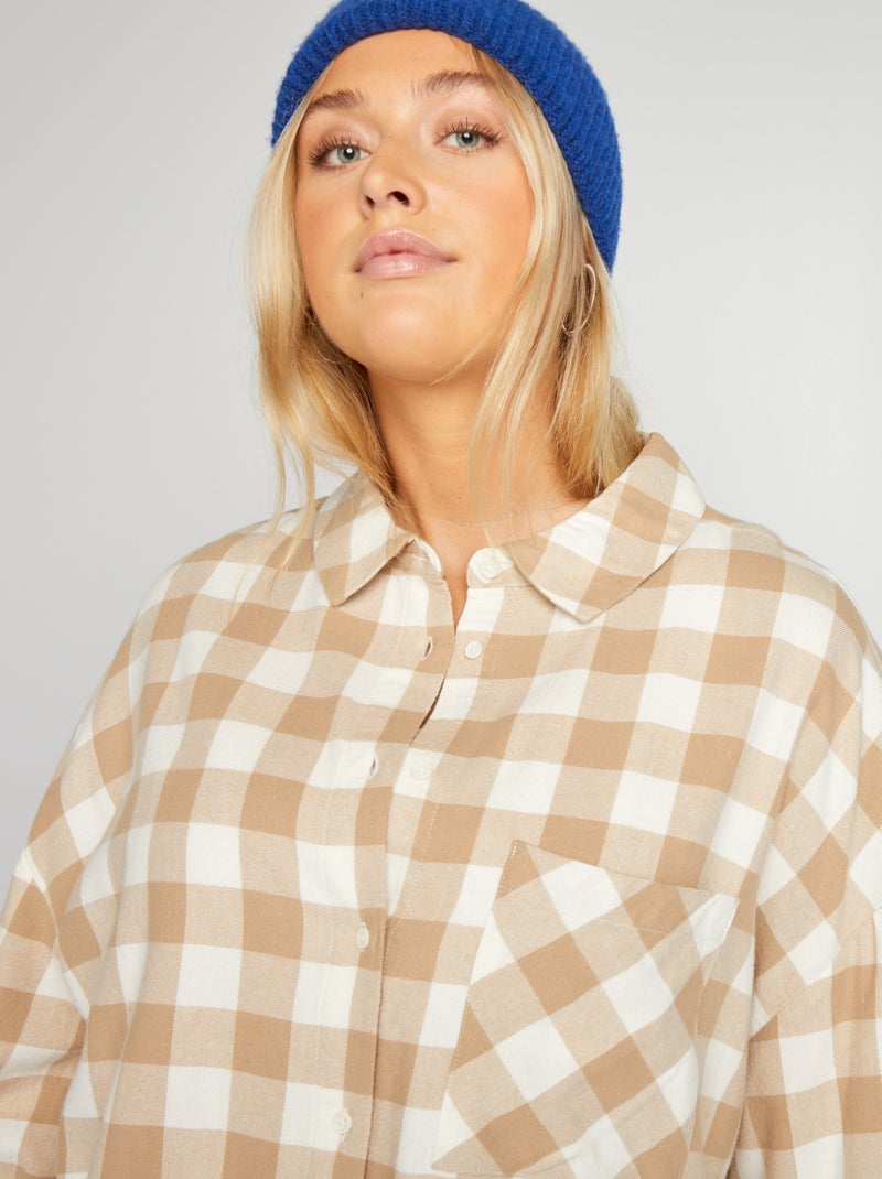 Camisa de franela BEIGE - Kiabi