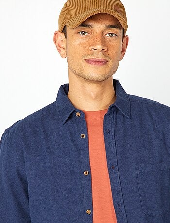 Camisa de franela con bolsillos en el pecho
