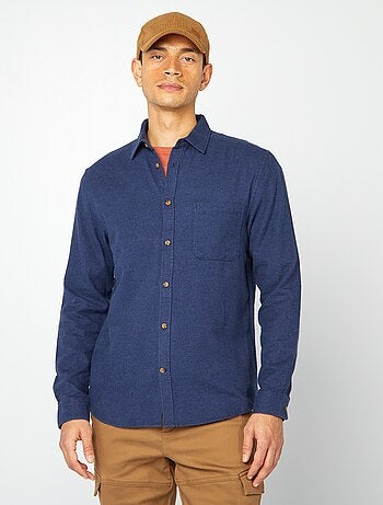Camisa de franela con bolsillos en el pecho