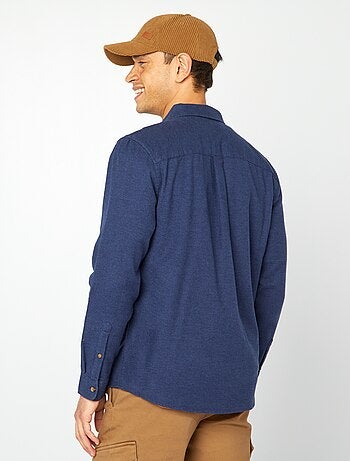 Camisa de franela con bolsillos en el pecho