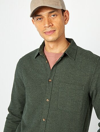 Camisa de franela con bolsillos en el pecho