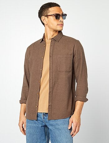 Camisa de franela con bolsillos en el pecho
