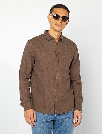 Camisa de franela con bolsillos en el pecho