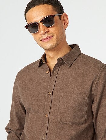 Camisa de franela con bolsillos en el pecho