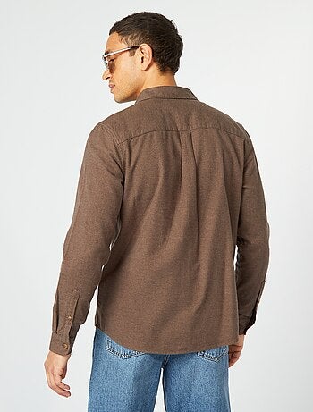 Camisa de franela con bolsillos en el pecho