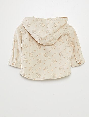 Camisa de franela con capucha