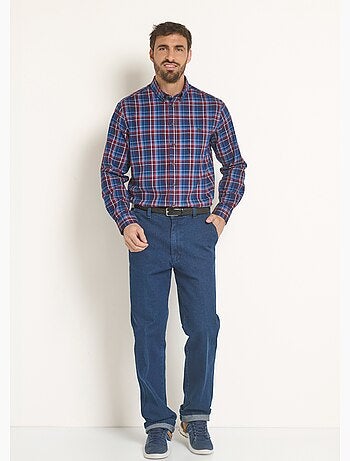 Camisa de franela con detalles de terciopelo, brillante - Afibel