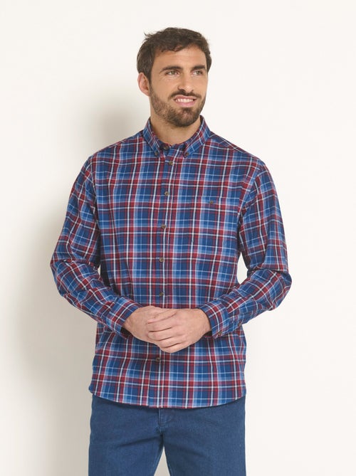 Camisa de franela con detalles de terciopelo, brillante - Afibel - Kiabi