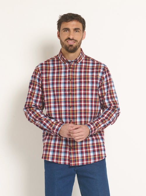 Camisa de franela con detalles de terciopelo, chic - Afibel - Kiabi