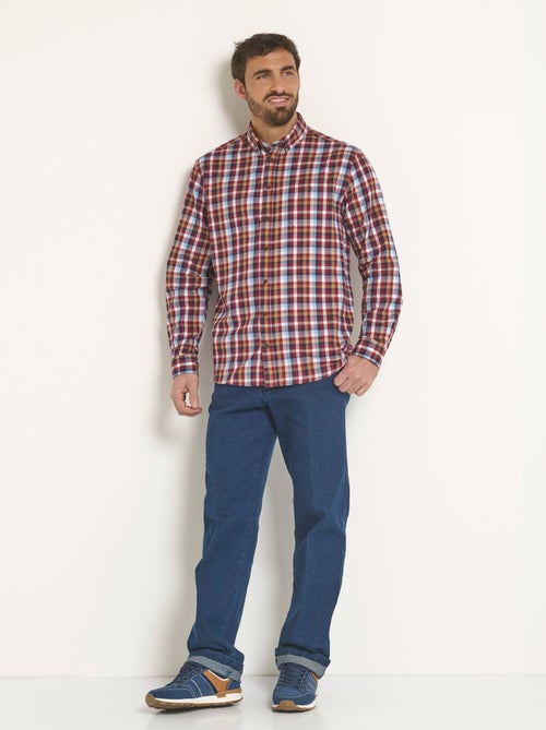 Camisa de franela con detalles de terciopelo, chic - Afibel - Kiabi