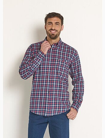 Camisa de franela con detalles en contraste, oscura - Afibel