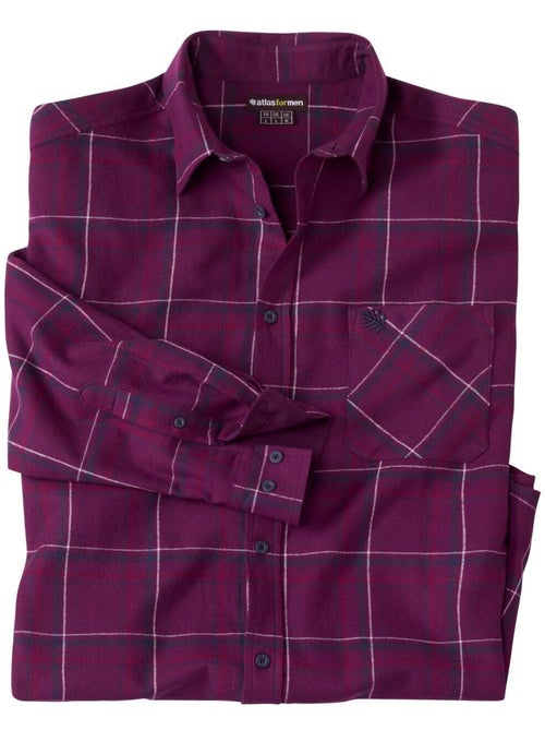 Camisa de franela de cuadros con cuello de puntas libres - Kiabi Camisa de franela de cuadros con cuello de puntas libres - Kiabi