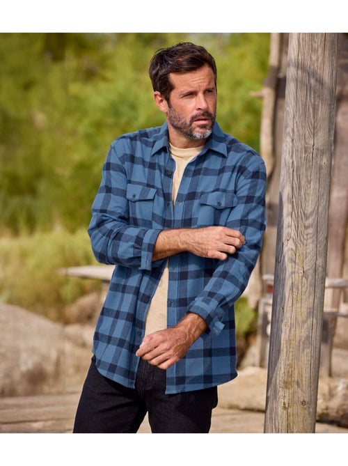 Camisa de franela de cuadros con cuello de puntas libres toronto - Kiabi Camisa de franela de cuadros con cuello de puntas libres toronto - Kiabi