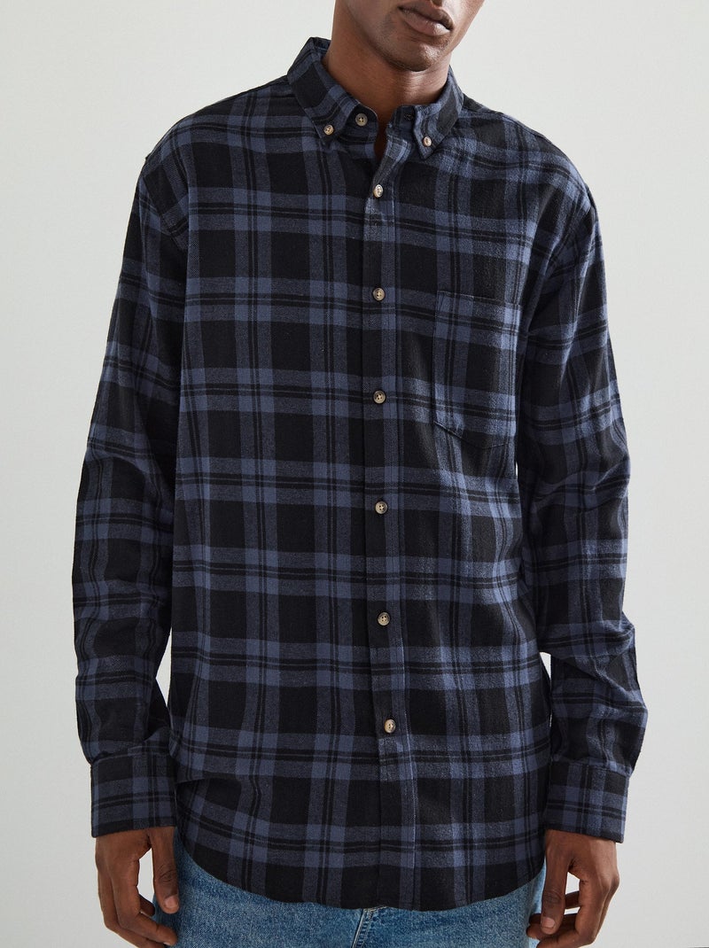 Camisa de franela de cuadros, MO Fashion Azul - Kiabi