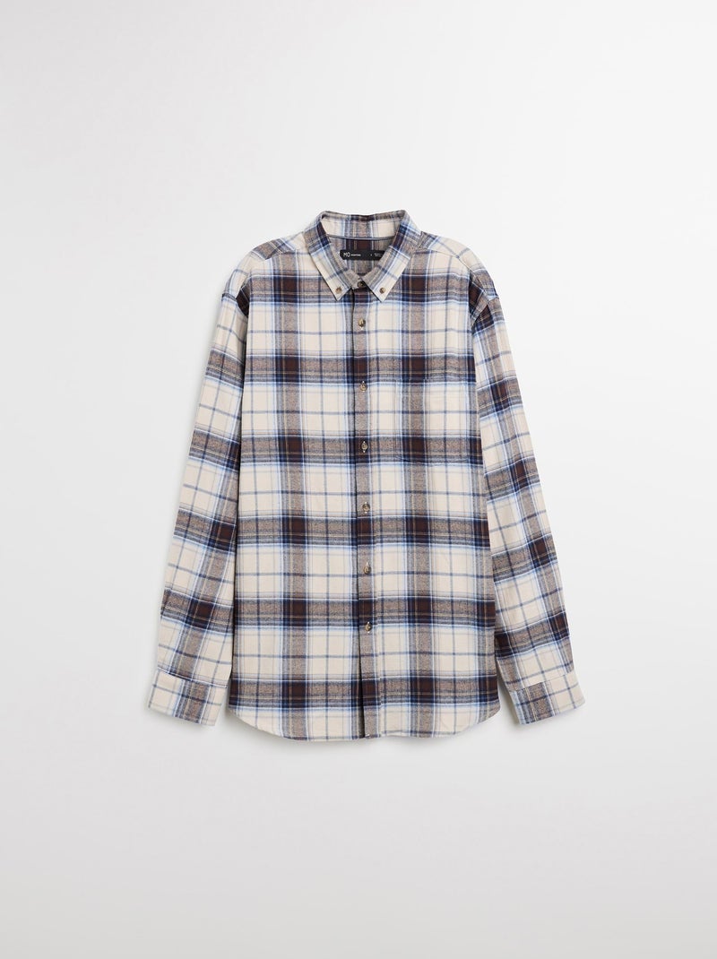 Camisa de franela de cuadros, MO Fashion Beige - Kiabi