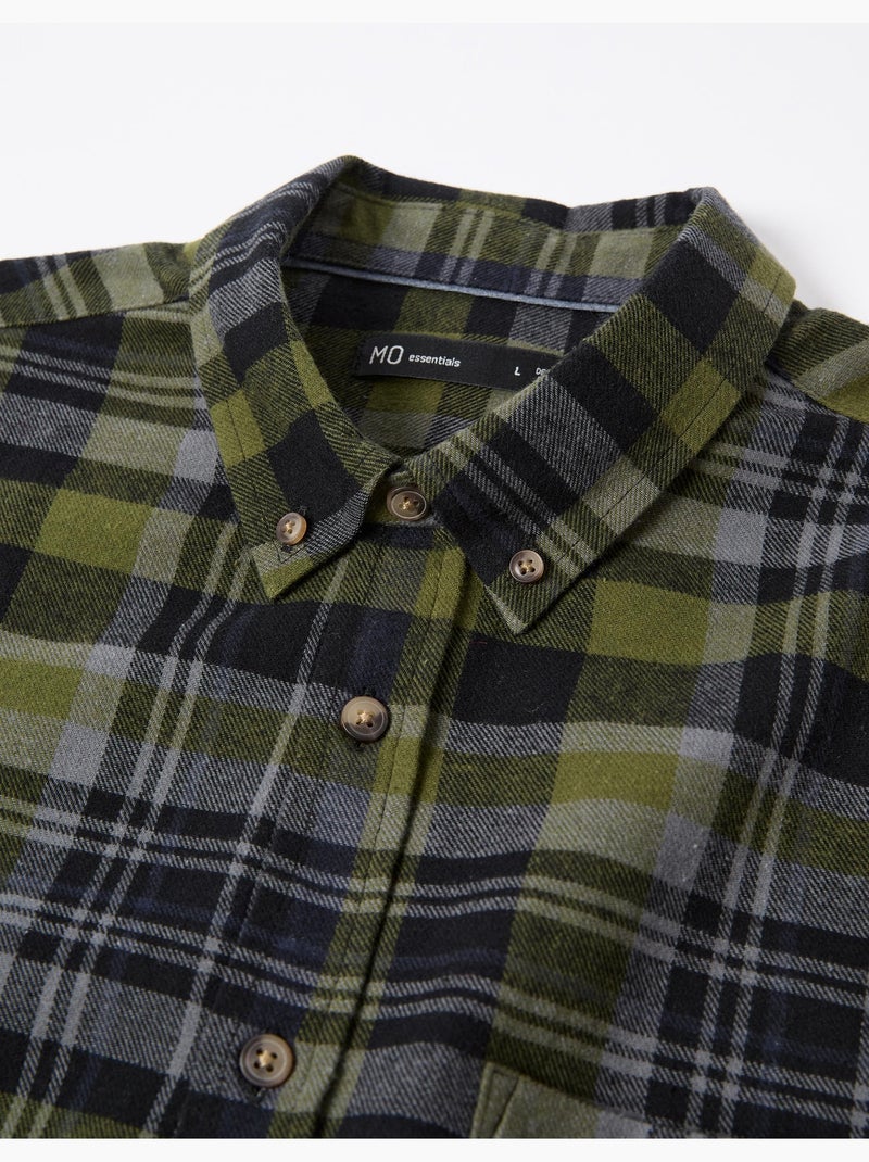 Camisa de franela de cuadros, MO Fashion Verde - Kiabi