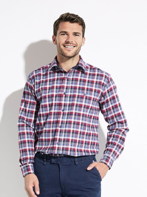 Camisa de franela elástica con mangas largas. - Afibel - Kiabi