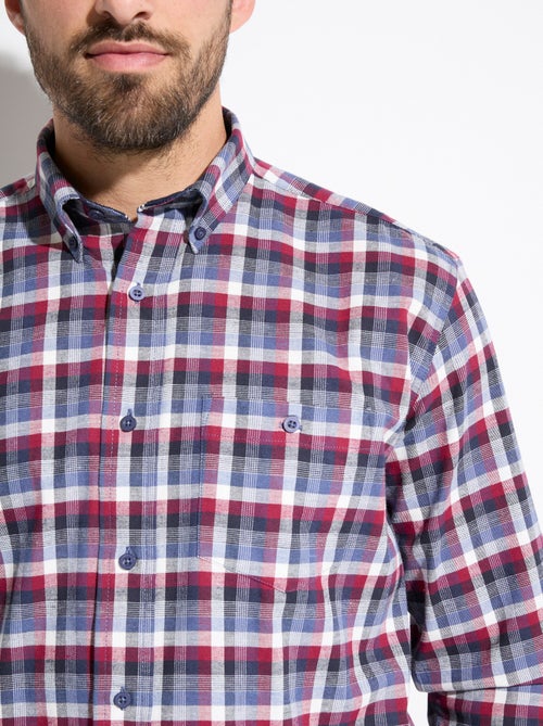 Camisa de franela elástica con mangas largas. - Afibel - Kiabi