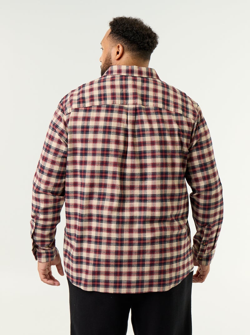 Camisa de franela estampada Marron - Kiabi