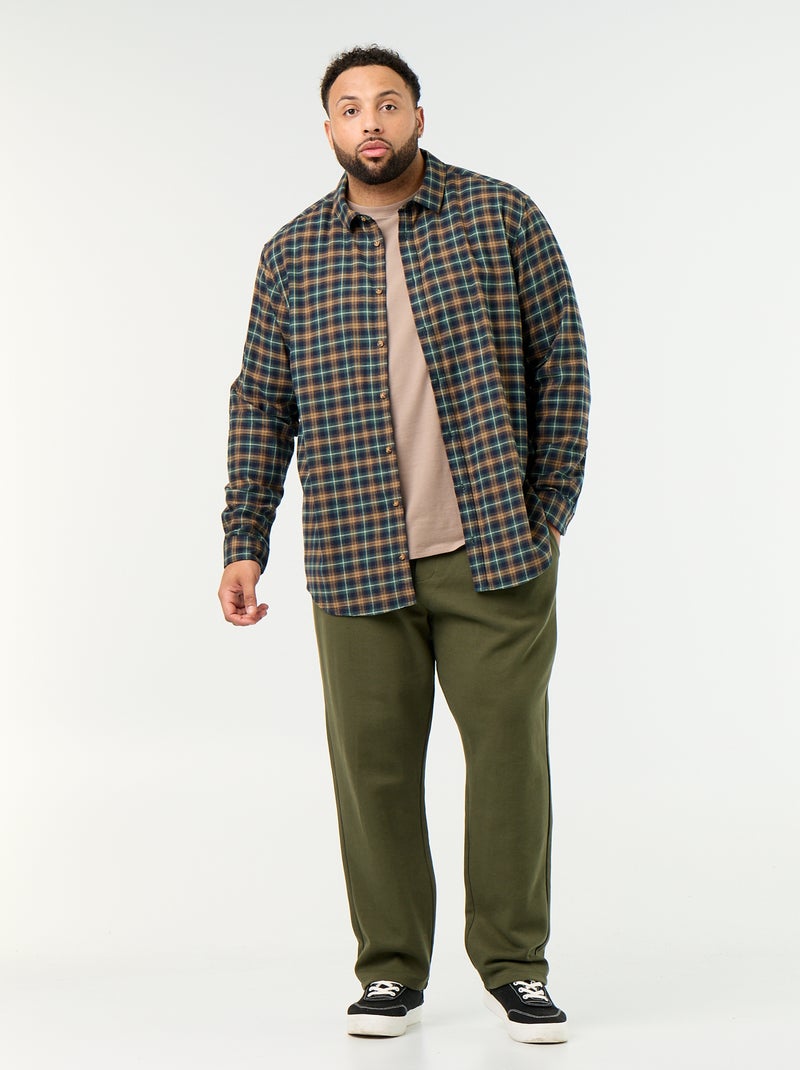 Camisa de franela estampada Verde - Kiabi