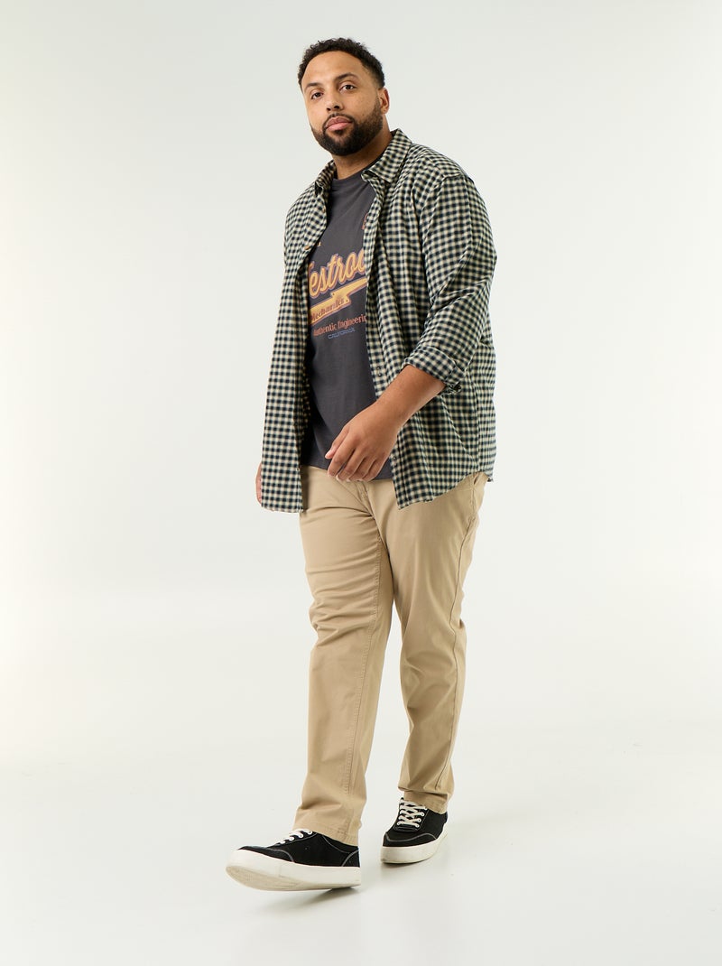 Camisa de franela estampada Verde - Kiabi
