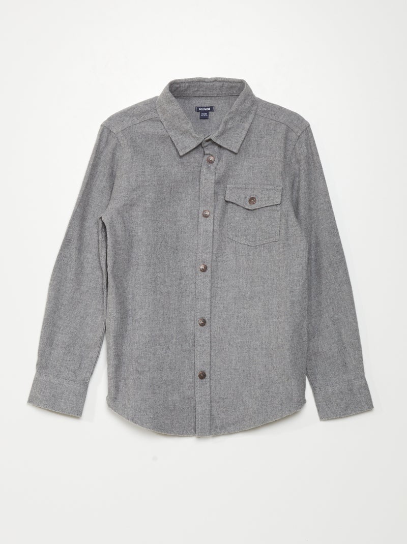 Camisa de franela GRIS - Kiabi