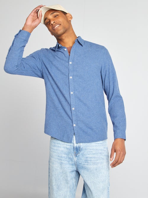 Camisa de franela lisa - Kiabi