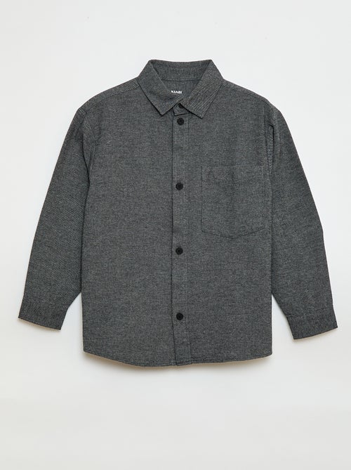 Camisa de franela lisa - Kiabi
