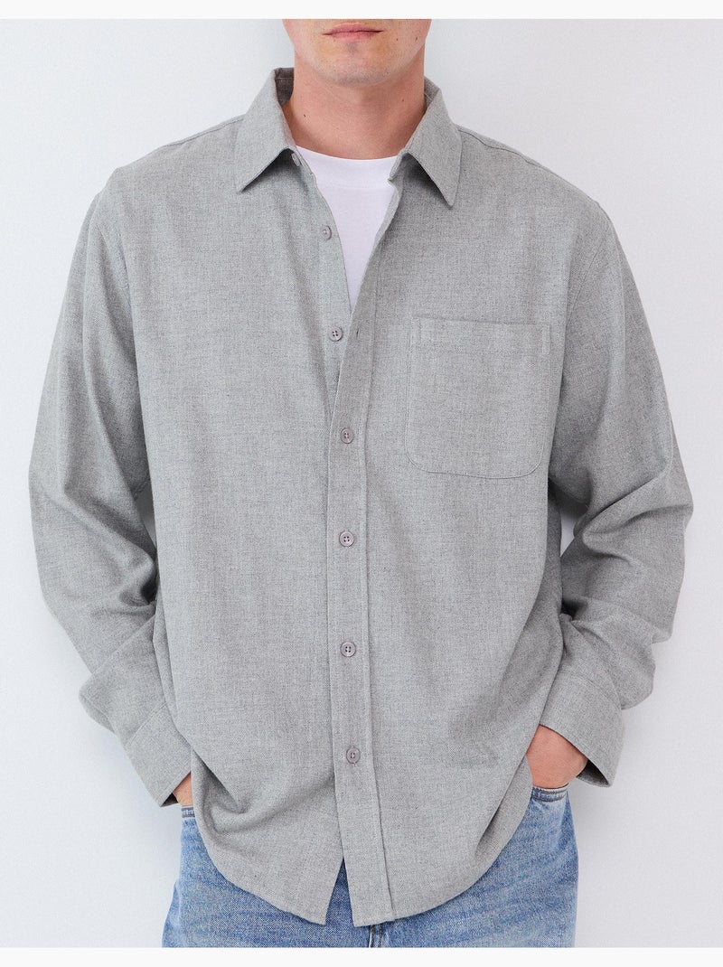 Camisa de franela, mo fashion Gris - Kiabi
