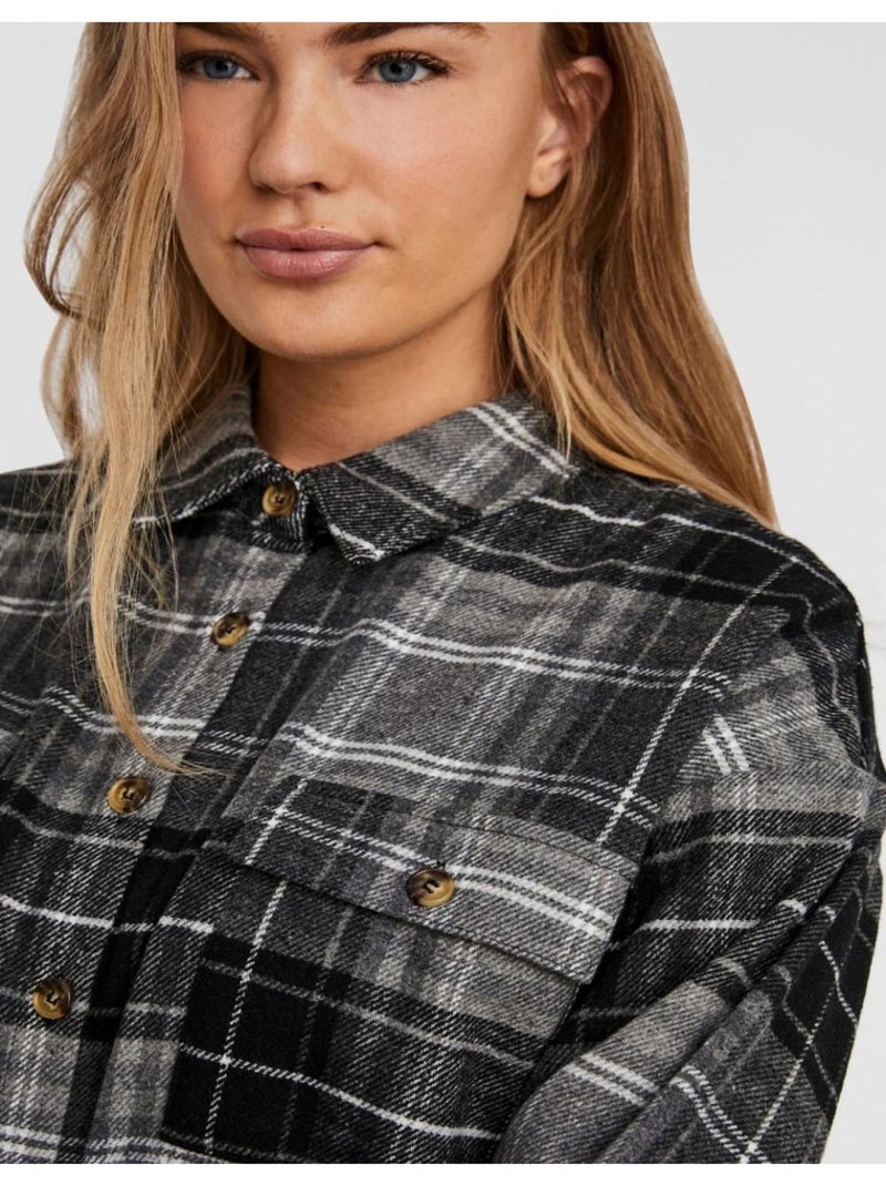 Camisa de franela Noisy May Gris - Kiabi