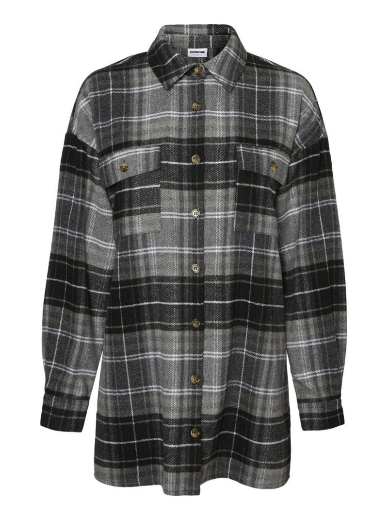Camisa de franela Noisy May Gris - Kiabi