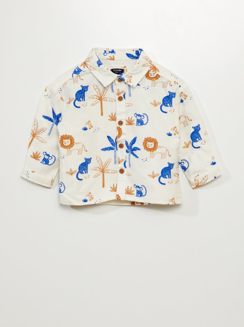 Camisa de franela 'selva' BLANCO - Kiabi