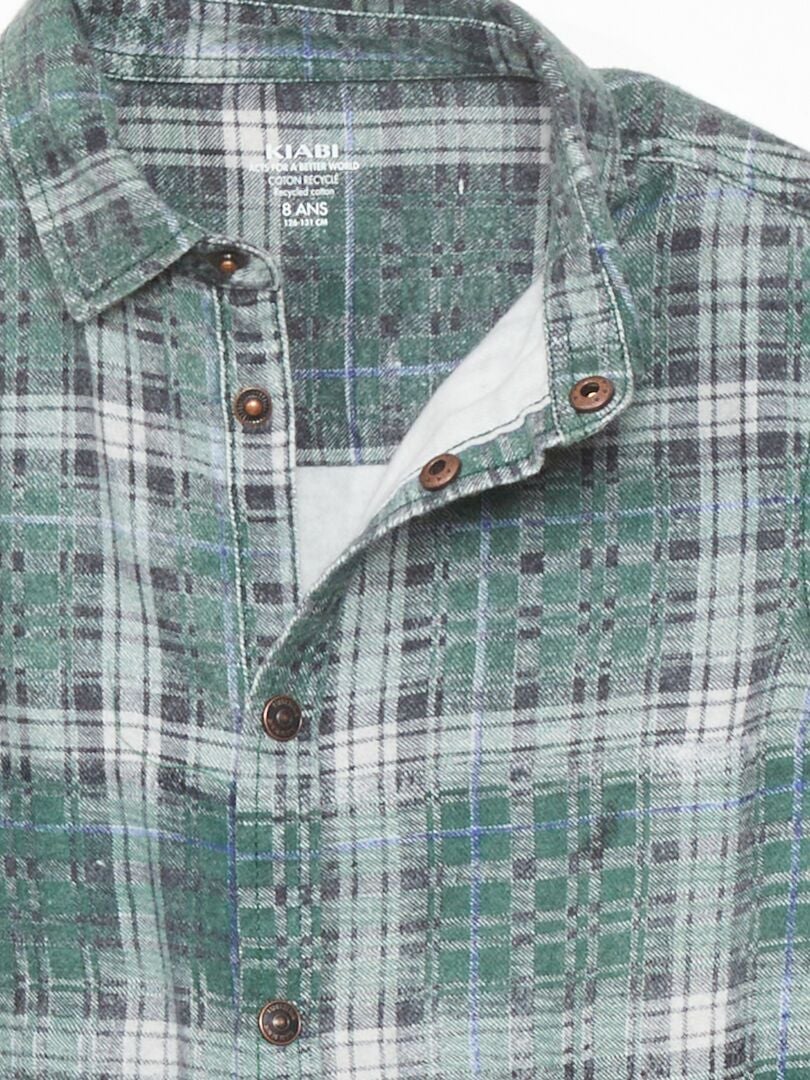 Camisa de franela Verde - Kiabi
