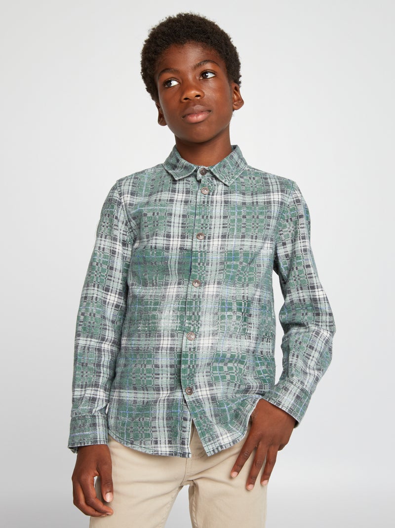 Camisa de franela Verde - Kiabi