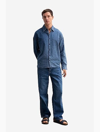 Camisa de gabardina de algodón jacquard giesto