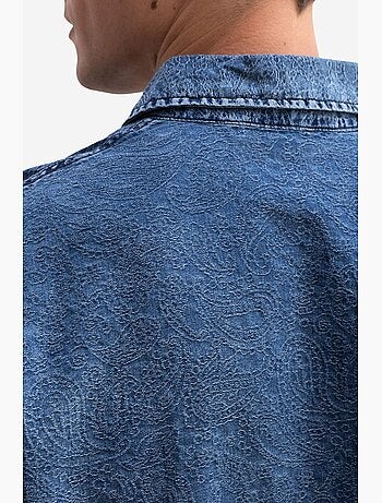 Camisa de gabardina de algodón jacquard giesto