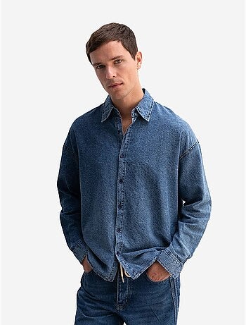 Camisa de gabardina de algodón jacquard giesto