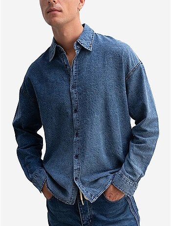 Camisa de gabardina de algodón jacquard giesto
