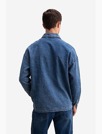 Camisa de gabardina de algodón jacquard giesto
