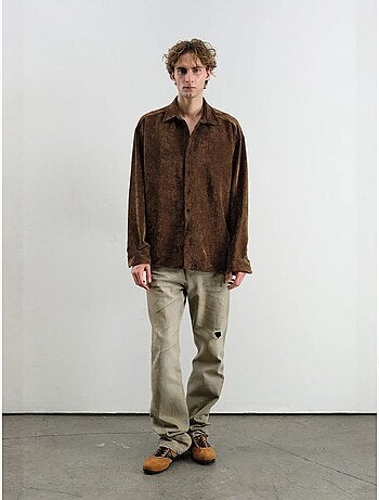 Camisa de gabardina extragrande con botones giesto