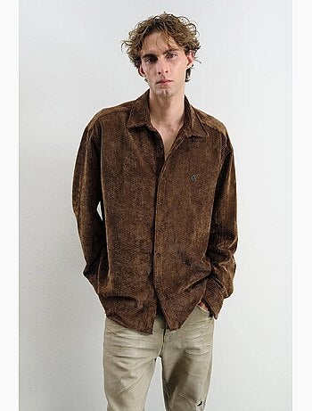 Camisa de gabardina extragrande con botones giesto